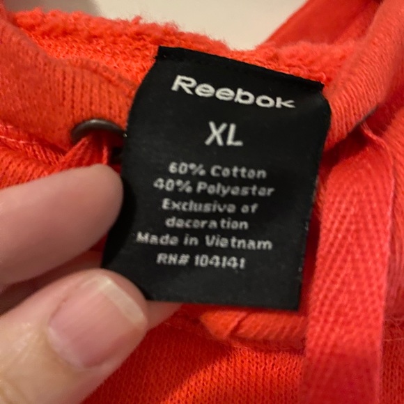 Reebok sweatshirt hoodie. NWT neon cherry color, thumb holes. - Picture 7 of 7